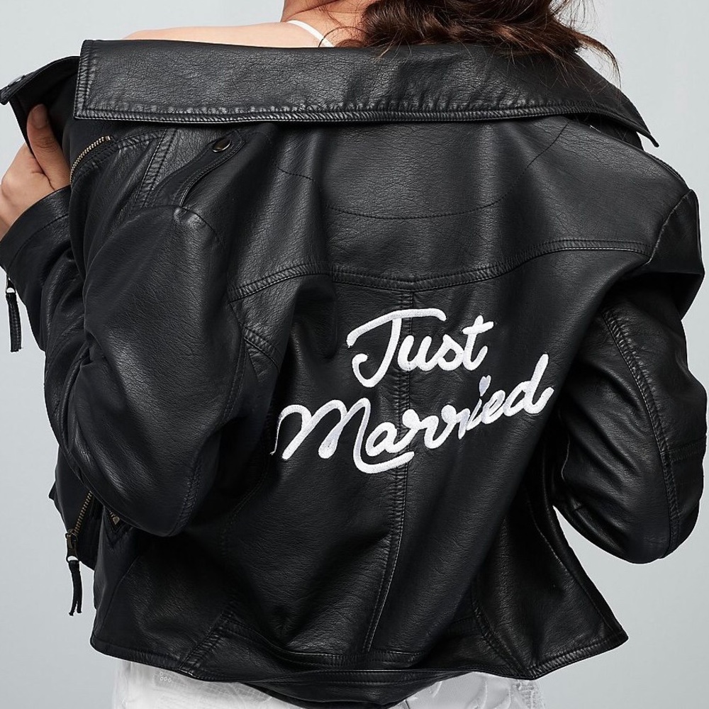David’s Bridal Just Married Leather Jacket